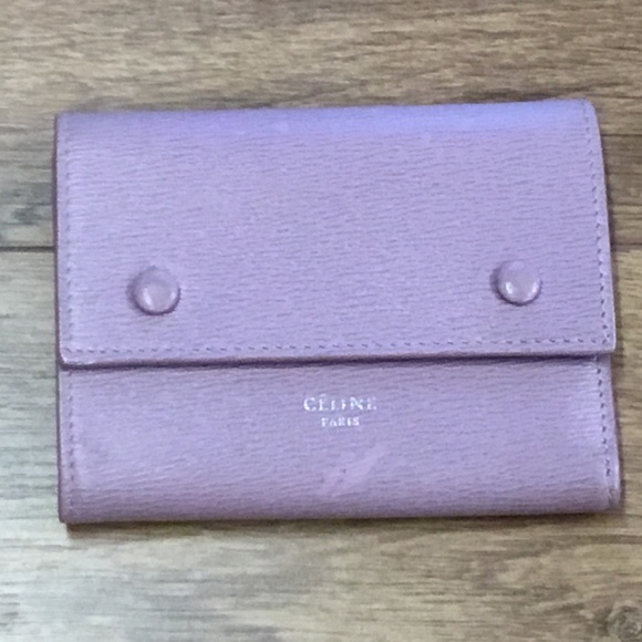 Celine tri-fold pink credit card wallet  preloved good condition - Picture 1 of 6